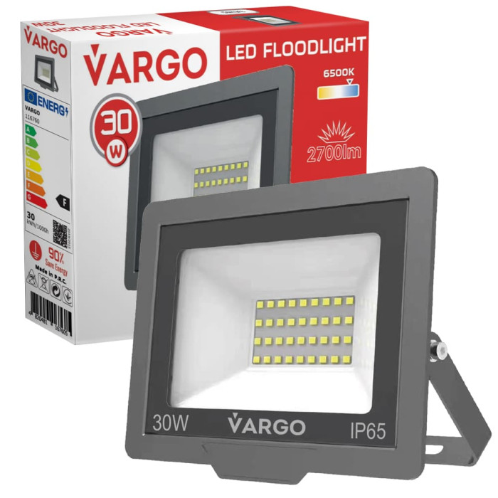 LED прожектор VARGO 30W 220V 2700lm 6500K V-116760